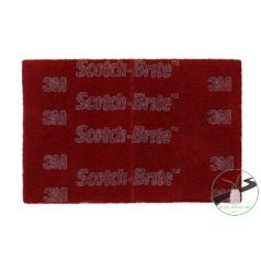  3M™ Scotch-Brite™ 7447 PRO kézi lapka, A VFN, 152 x 228 mm, bordó, 7100023339, , , Fém, Fa