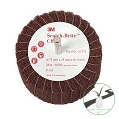   3M™ Scotch-Brite™ CB-ZS kombinált csapos lamelláskorong P 80,  75 mm x 45 mm x 6 mm, 7100093980, , , Fém