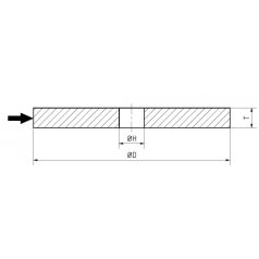   125x20x32 mm 32/25/20 furatszűkítővel Gránit kerámia kötésű sima köszörűkorong 6A60M8V 38, 10108, Edzetlen szerszámacél-Edzett szerszámacél-Gyorsacél (SS. HSS)-Acélöntvény-Szürkeöntvény-Kéregöntvény-Keménybronz-Műany<wbr> ag-Gumi-Üveg,