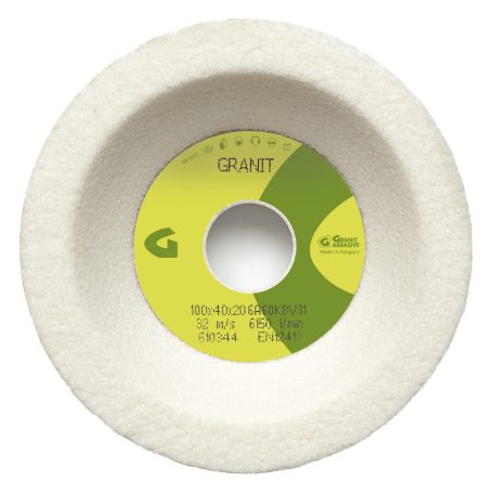 125x45x32 mm Gránit kerámia kötésű kúpos fazék W10 E13 J92 K75 6A60K8V 31, 10128, Edzetlen szerszámacél-Edzett szerszámacél-Gyorsacél (SS. HSS)-Acélöntvény-Szürkeöntvény-Kéregöntvény-Keménybronz-Műanyag-Gumi-Üveg,