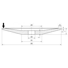   150x16x20 mm Gránit kerámia kötésű homorú élezőkorong U3.2 J66 E9 W8 6A60K8V 31, 10268, Edzetlen szerszámacél-Edzett szerszámacél-Gyorsacél (SS. HSS)-Acélöntvény-Szürkeöntvény-Kéregöntvény-Keménybronz-Műany<wbr> ag-Gumi-Üveg,