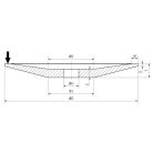200x20x32 mm Gránit kerámia kötésű homorú élezőkorong U3.2 J90 E12 W10 6A60K8V 31, 10715, Edzetlen szerszámacél-Edzett szerszámacél-Gyorsacél (SS. HSS)-Acélöntvény-Szürkeöntvény-Kéregöntvény-Keménybronz-Műanyag-Gumi-Üveg,