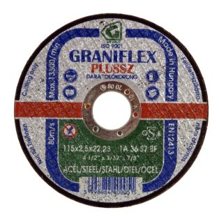   Gránit GRANIFLEX PLUSSZ vágókorong szerkezeti acélhoz 230x2,5x22,23 mm  1A36S7BF 80, 40035, GRANIFLEX PLUSSZ, általános szerkezeti acélok - szerszámacélok, 