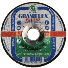   Gránit GRANIFLEX PLUSSZ tisztítókorong szerkezeti acélhoz 115x6,0x22,23 mm    1A30S7BF 80, 45006, GRANIFLEX PLUSSZ, Általános fém-Szerkezeti acél, 
