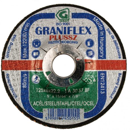 GRANIFLEX PLUSSZ tisztítókorong szerkezeti acélhoz 115x6,0x22,23 mm    1A30S7BF 80