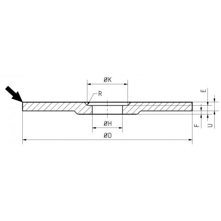 Gránit GRANIFLEX PLUSSZ tisztítókorong szerkezeti acélhoz 150x6,0x22,23 mm    1A30S7BF 80, 45021, GRANIFLEX PLUSSZ, Általános fém-Szerkezeti acél, 