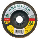 Gránit Prémium minőségű GRANIFLAP normálkorund szemcsés csiszolótárcsa acélhoz és fához 115x22,23 mm A80 kúpos, 57003, GRANIFLAP, Általános fém-Szerkezeti acél-Fa,