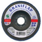 Gránit Prémium minőségű GRANIFLAP cirkon szemcsés csiszolótárcsa acélhoz és inoxhoz 125x22,23 mm Z60 kúpos, 57018, GRANIFLAP, Szerkezeti acél-Szerszámacél-Rozsdamentes acél-Saválló acél-Öntvény,