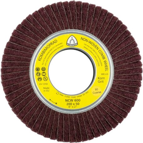 Klingspor NCW 600 Vlies és kombinált vlies lamellás csiszolókerekek (flíz, kombinált flíz szaturnusz korongok) 165 mm – 258909