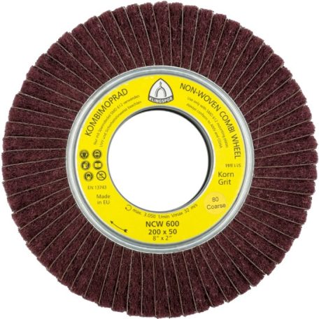 Klingspor NCW 600 Kombinált flíz-mop, 200 x 50 x 68,2 mm szemcse 80 Coarse/durva, 258913