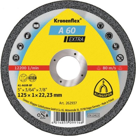 Klingspor A 60 EX Vágókorong sarokcsiszolóhoz 115 mm – 262936