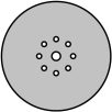   Klingspor PS 33 CK Tárcsa tépőzáras, 225 mm szemcse 100 lyukasztási forma GLS38, 294609