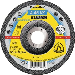   Klingspor A 46 VZ Csiszolókorongok, Tisztítókorong 115 x 2 x 22,23 mm domború, 298176
