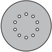   Klingspor PS 33 CK Tárcsa tépőzáras, 225 mm szemcse 120 lyukasztási forma GLS52, 302046