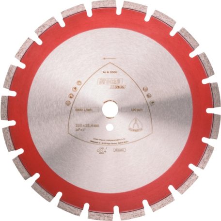 Klingspor DT 902 B Gyémánt vágókorongok, 300 x 2,8 x 25,4 mm 18 Szegmensek 40 x 2,8 x 11 mm, Széles szegmenshézag, 325058