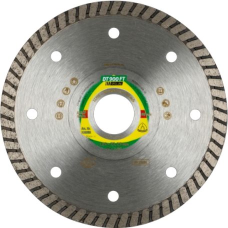 Klingspor DT 900 FT Gyémánt vágókorongok, 115 x 1,4 x 22,23 mm 1,4 x 7,5 mm, Folyamatos turbó vágóél