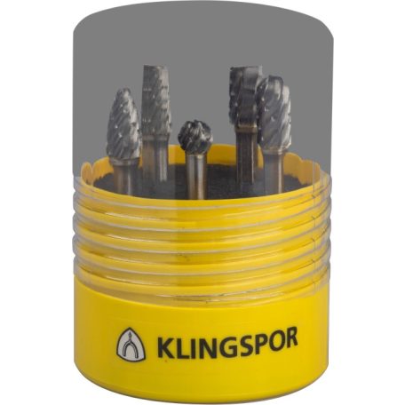 Klingspor HF 100 STEEL Keményfém maró szet 5 db-os, speziális fogazás acélhoz