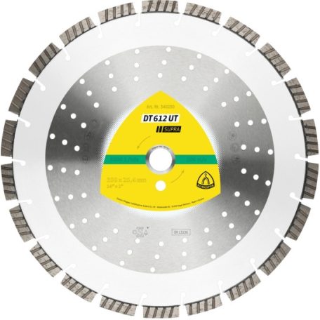 Klingspor DT 612 UT Gyémánt vágókorongok, 350 x 3 x 20 mm 22 Szegmensek 40 x 3 x 12 mm, Szabványos turbó, 340227