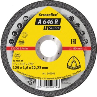   Klingspor A 646 R Vágókorongok, 230 x 1,9 x 22,23 mm egyenes, 340943