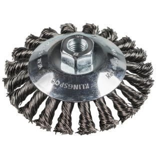   Klingspor Kúpos kefe fonott egysoros 115 mm  M 14 menettel 0,5 acél, 358328