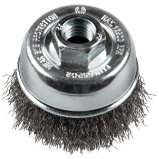   Klingspor Fazékkefe hullámos 65 mm  M 14 menettel 0,3 acél, 358372
