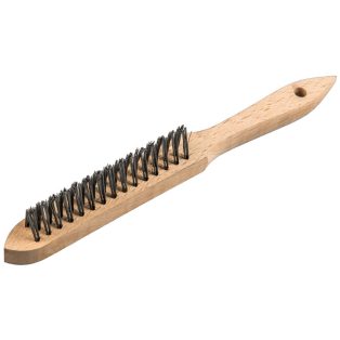   Klingspor Sarokvarratkefe három soros 125 x 25 x 290 mm fa nyéllel 0,3 nemesacél, 358379
