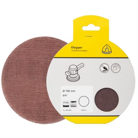 Klingspor AN 400 Csiszolórács tárcsák, szemcse 180 150 mm, Kiakaszt. csomagolás, 360263
