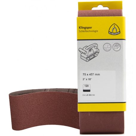 Klingspor LS 309 XH Szalagok kézi gépekhez, 100 x 560 mm szemcse 80 F5, Kiakaszt. csomagolás, 7038