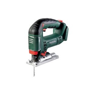   STAB 18 LTX 100 Akkus szúrófűrész, STAB 18 LTX 100, Kengyelmarkolat csúszásmentes puha felülettel, Pontos és az anyaghoz illő fűrészelés az állítható löketszámmal, lengőlökettel és alacsonyan vezetett, rugóval védett fűrészlapvezetéssel