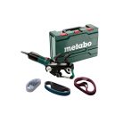 RBE 9-60 Set Csőcsiszoló, RBE 9-60 Set, Metabo Marathon-Motor szabadalmaztatott porvédelemmel a hosszú élettartam érdekében, Kompakt csőcsiszoló gép nagy szalagsebességgel a nemesacél csövek termelékeny megmunkálásához