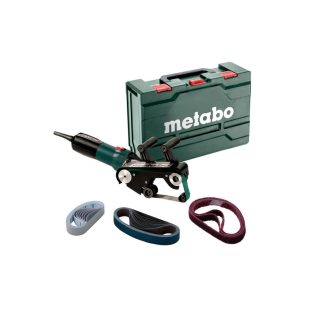   RBE 9-60 Set Csőcsiszoló, RBE 9-60 Set, Metabo Marathon-Motor szabadalmaztatott porvédelemmel a hosszú élettartam érdekében, Kompakt csőcsiszoló gép nagy szalagsebességgel a nemesacél csövek termelékeny megmunkálásához