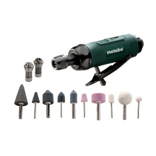   DG 25 Set Sűrített levegős egyenescsiszoló, DG 25 Set, Ergonomikus, részben gumibevonatú ház: hőszigetelt, csúszásbiztos és rezgésszegény a kényelmes munkavégzéshez, Csiszoláshoz, sorjátlanításhoz, maráshoz és gravírozáshoz